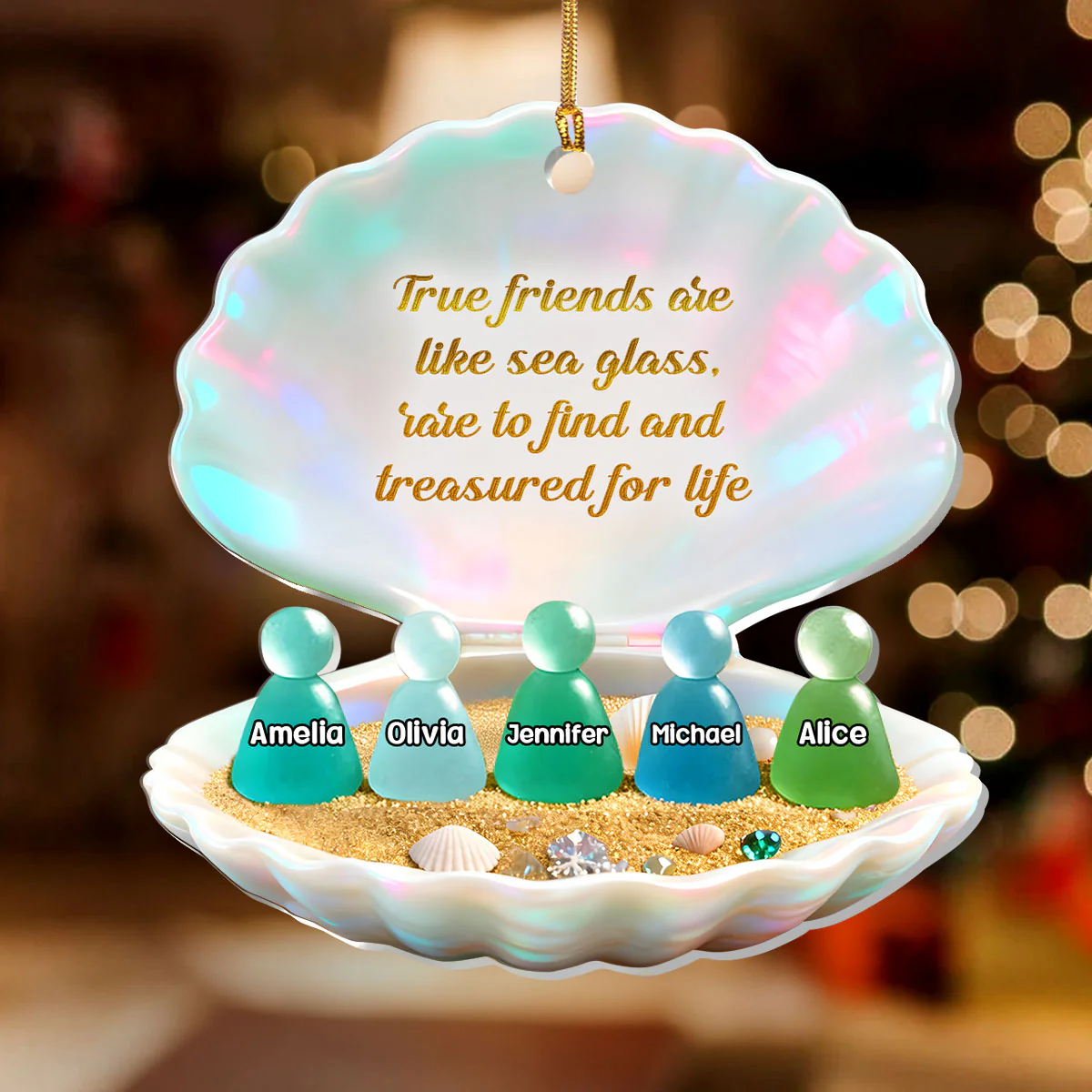 True Friends Are Like Sea Glass - Personalized 1-Layer Acrylic Ornament - Image 2