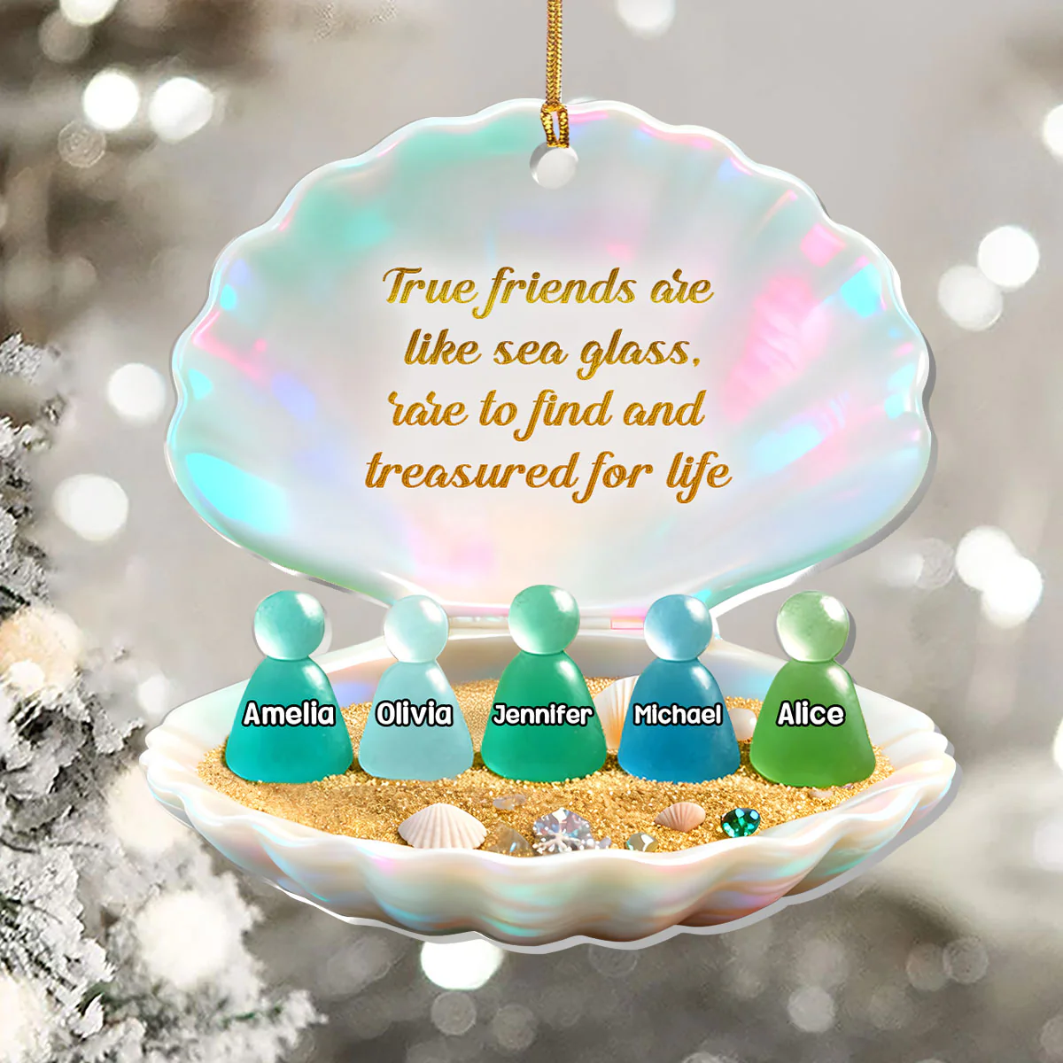 True Friends Are Like Sea Glass - Personalized 1-Layer Acrylic Ornament - Image 5