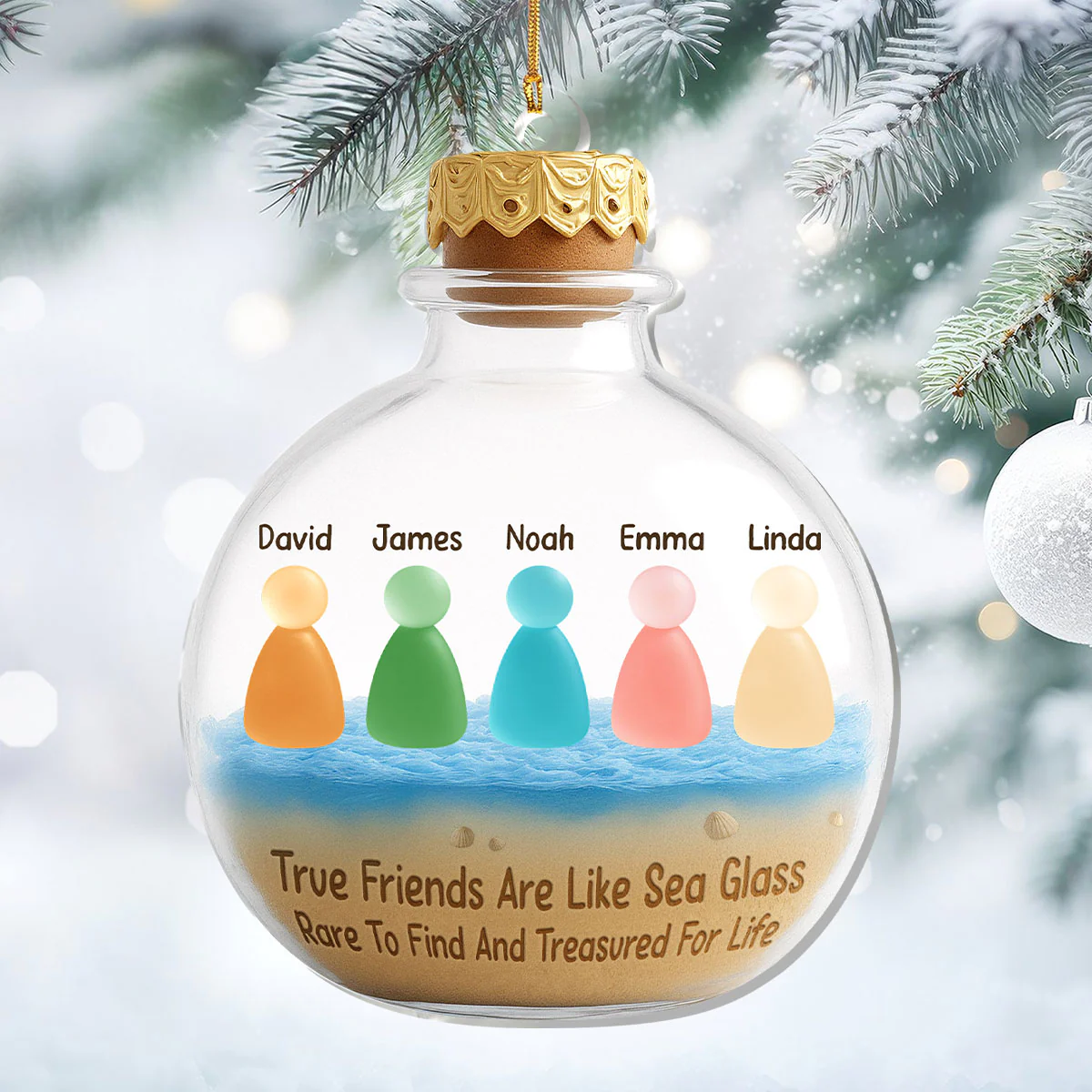 True Friends Are Like Sea Glass - Personalized 1-Layer Acrylic Ornament