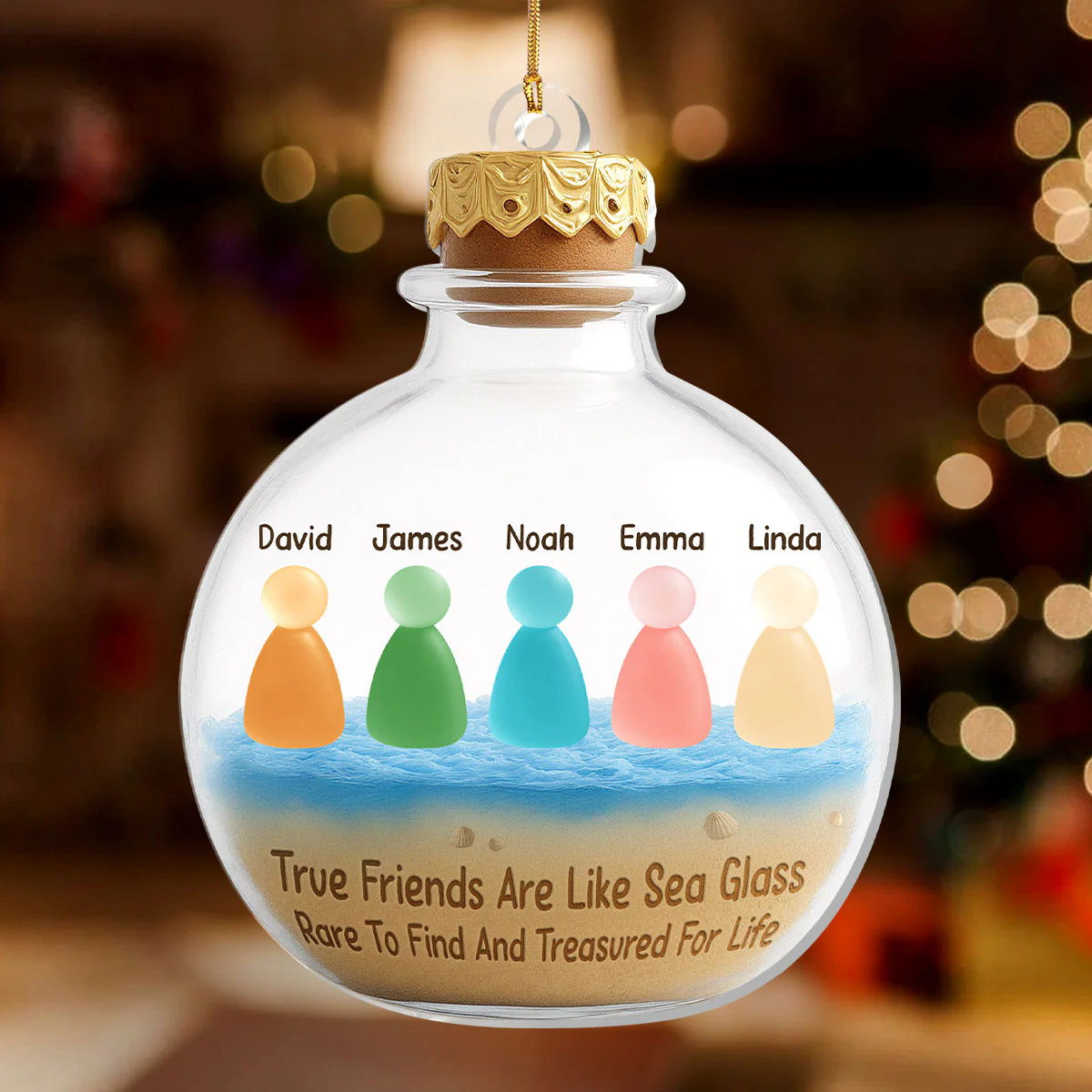 True Friends Are Like Sea Glass - Personalized 1-Layer Acrylic Ornament - Image 2