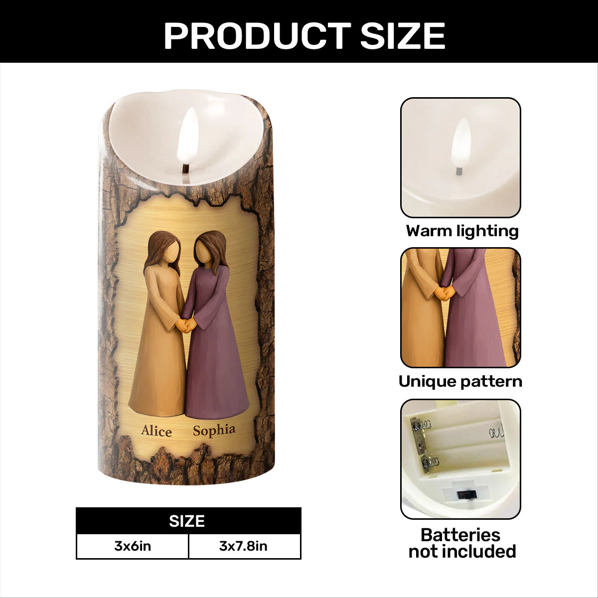 Unbiological Sister - Personalized Flameless LED Candle - Image 6