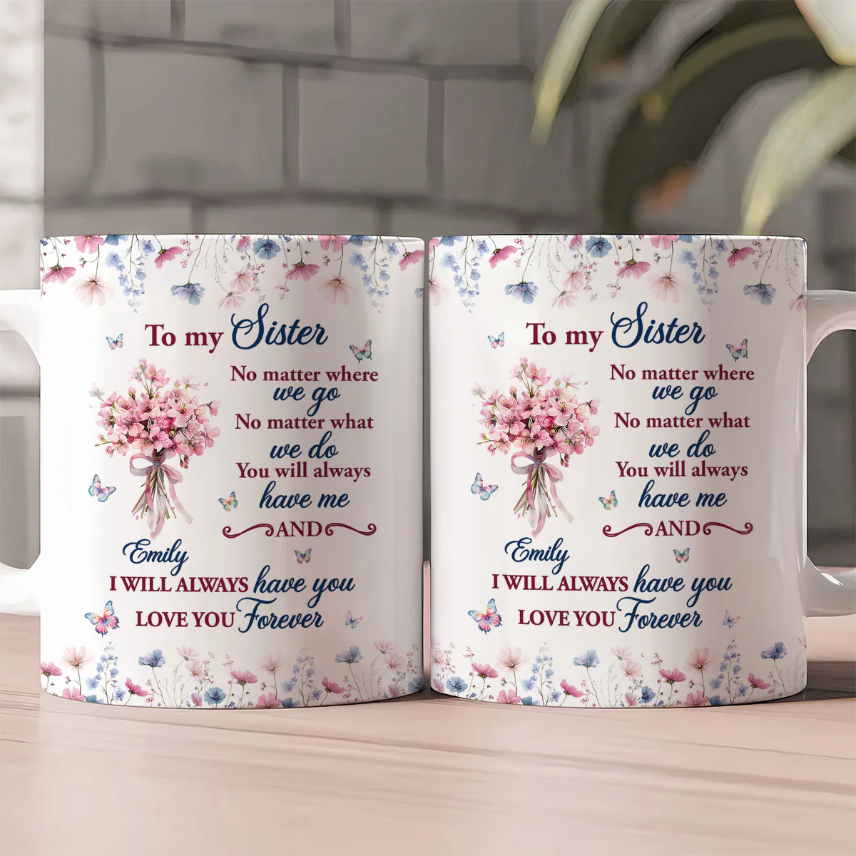 Unbreakable Sister Bond - Personalized Ceramic Coffee Mug - Image 2