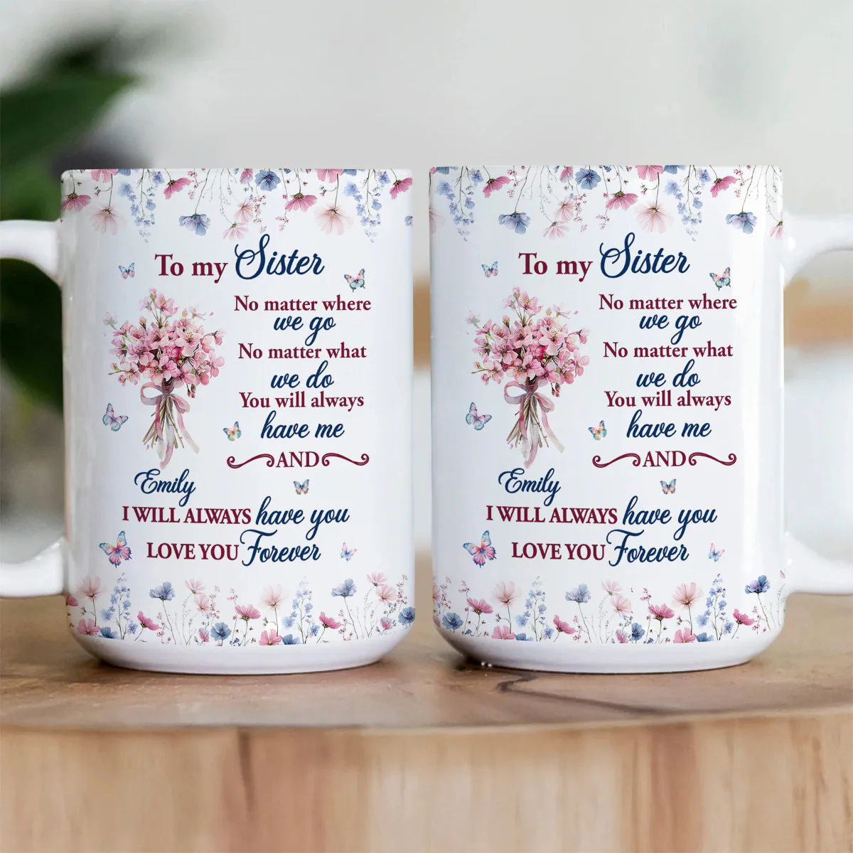 Unbreakable Sister Bond - Personalized Ceramic Coffee Mug - Image 3