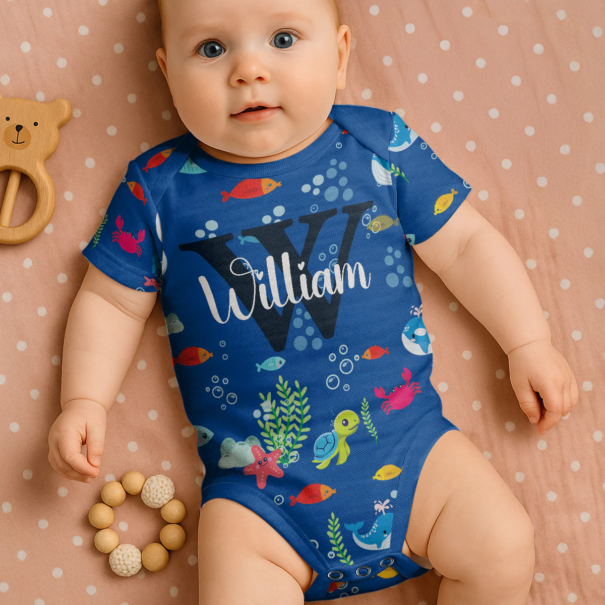 Under The Sea - Personalized All Over Print Onesie - Image 3