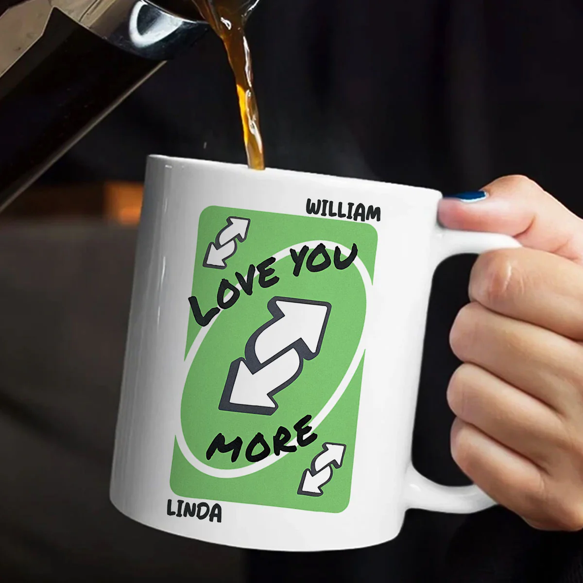 Uno Reverse Love You More - Personalized Ceramic Coffee Mug - Image 5