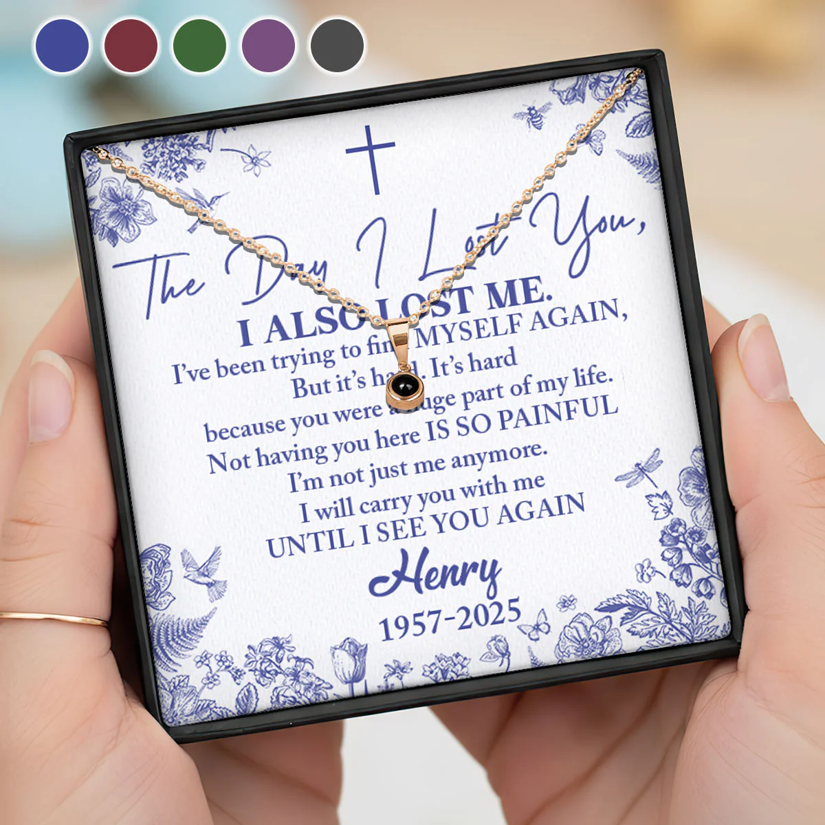 Until I See You Again - Personalized Photo Projection Necklace