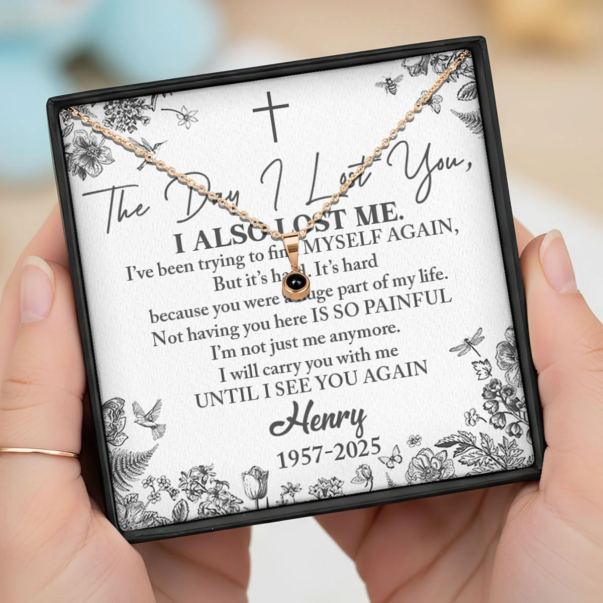 Until I See You Again - Personalized Photo Projection Necklace - Image 2