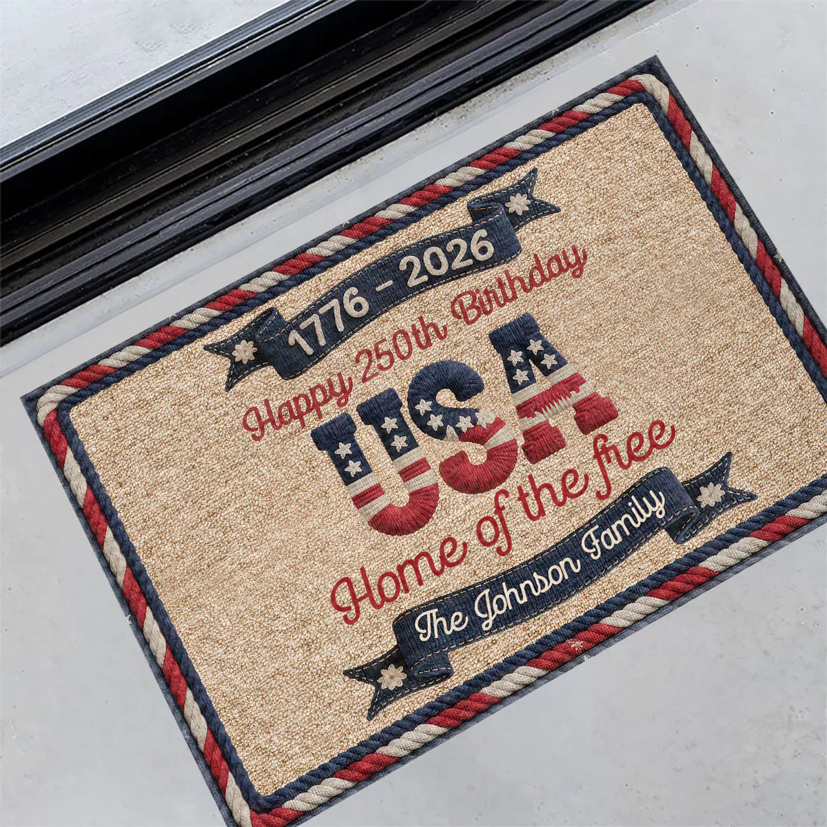 USA 250th Birthday - Personalized Doormat - Image 4