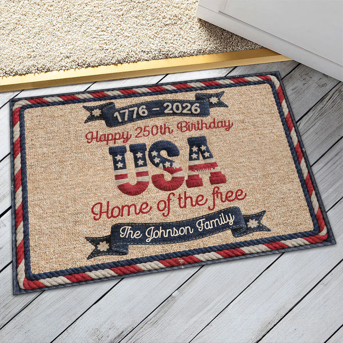 USA 250th Birthday - Personalized Doormat - Image 6