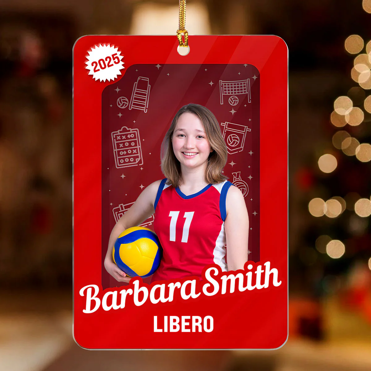 Volleyball Player Toy Box Upload Photo - Personalized 1-Layer Acrylic Ornament - Image 2
