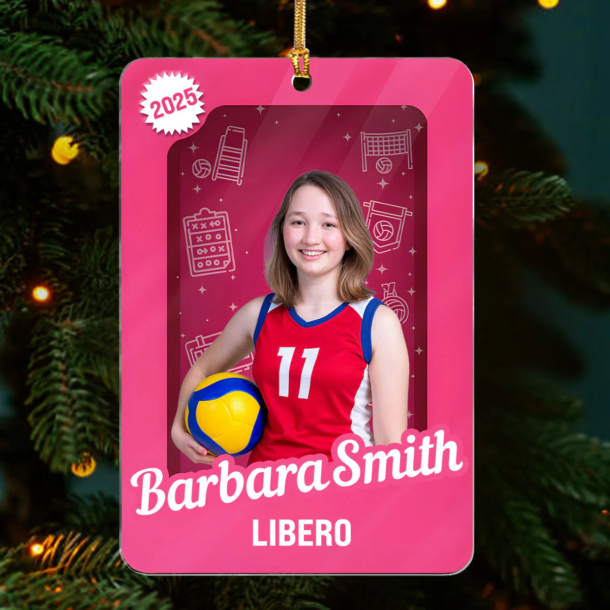 Volleyball Player Toy Box Upload Photo - Personalized 1-Layer Acrylic Ornament - Image 3