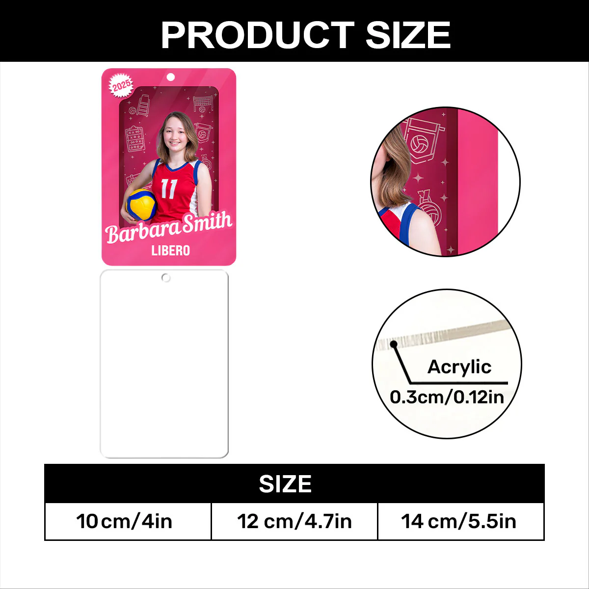 Volleyball Player Toy Box Upload Photo - Personalized 1-Layer Acrylic Ornament - Image 7