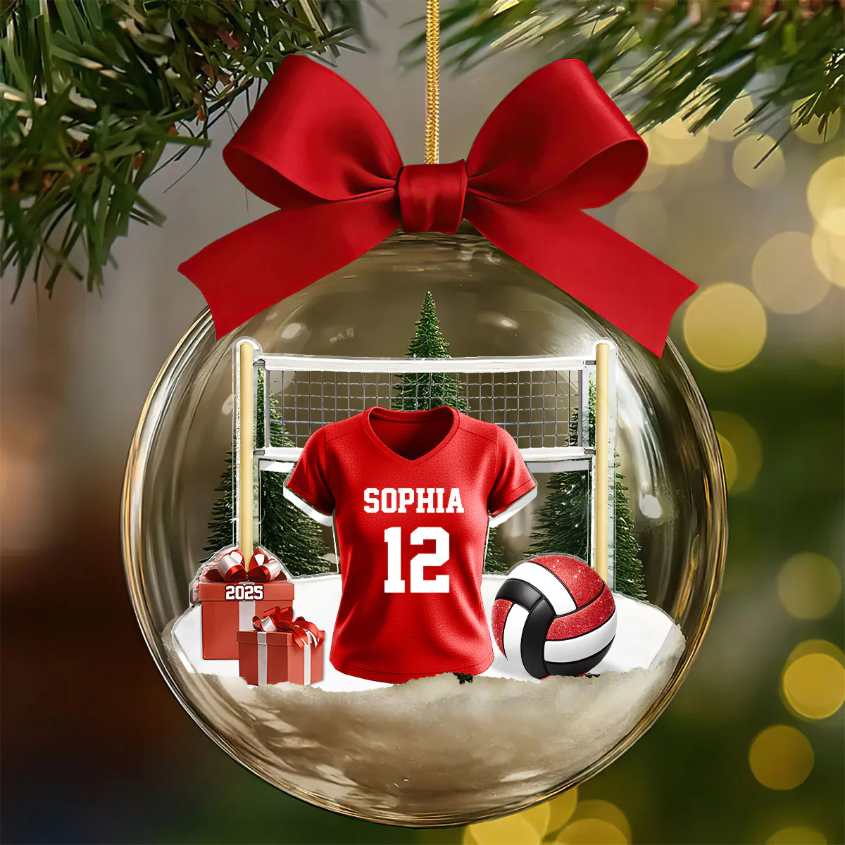 Volleyball Player Uniform - Personalized 3D Acrylic Ball Ornament