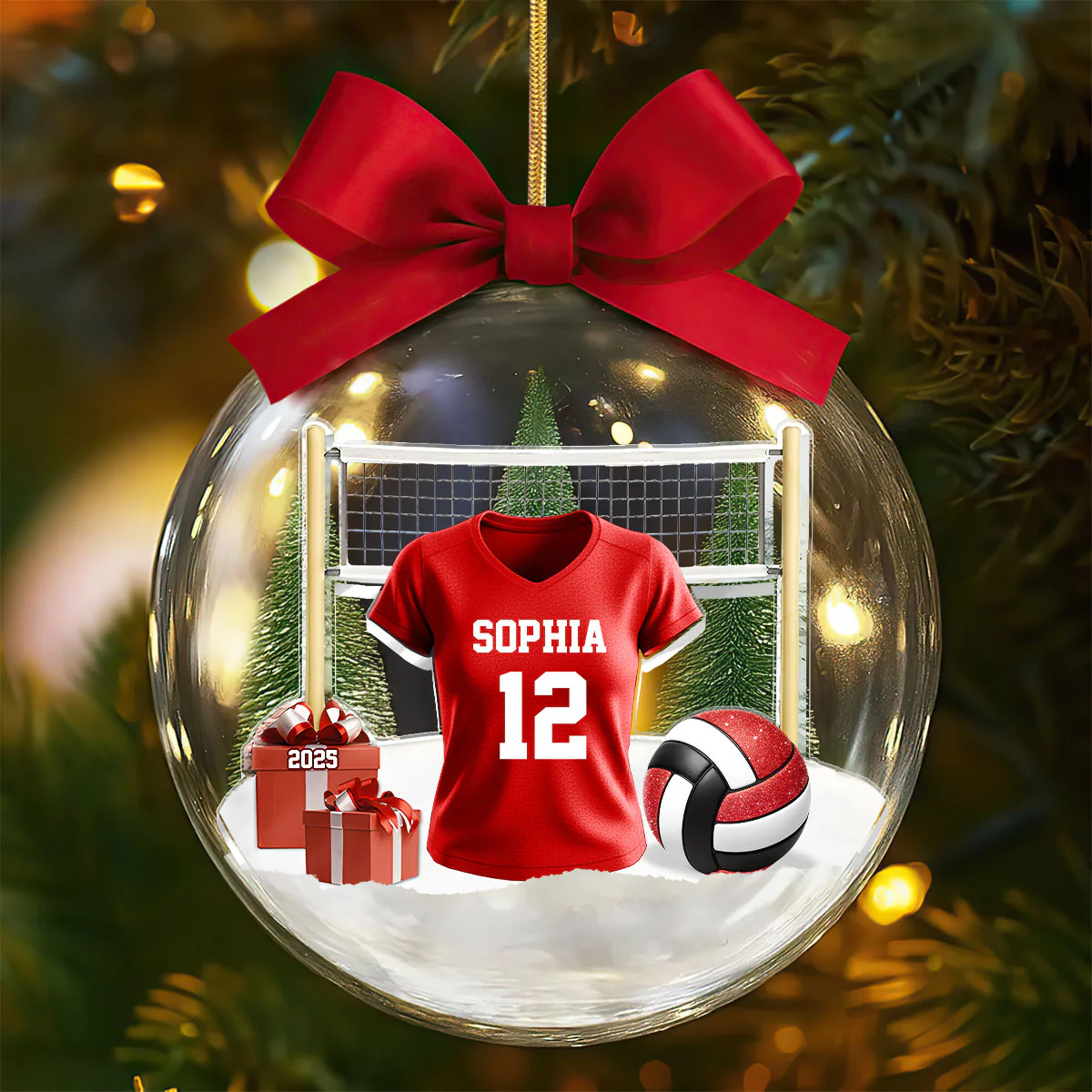Volleyball Player Uniform - Personalized 3D Acrylic Ball Ornament - Image 2