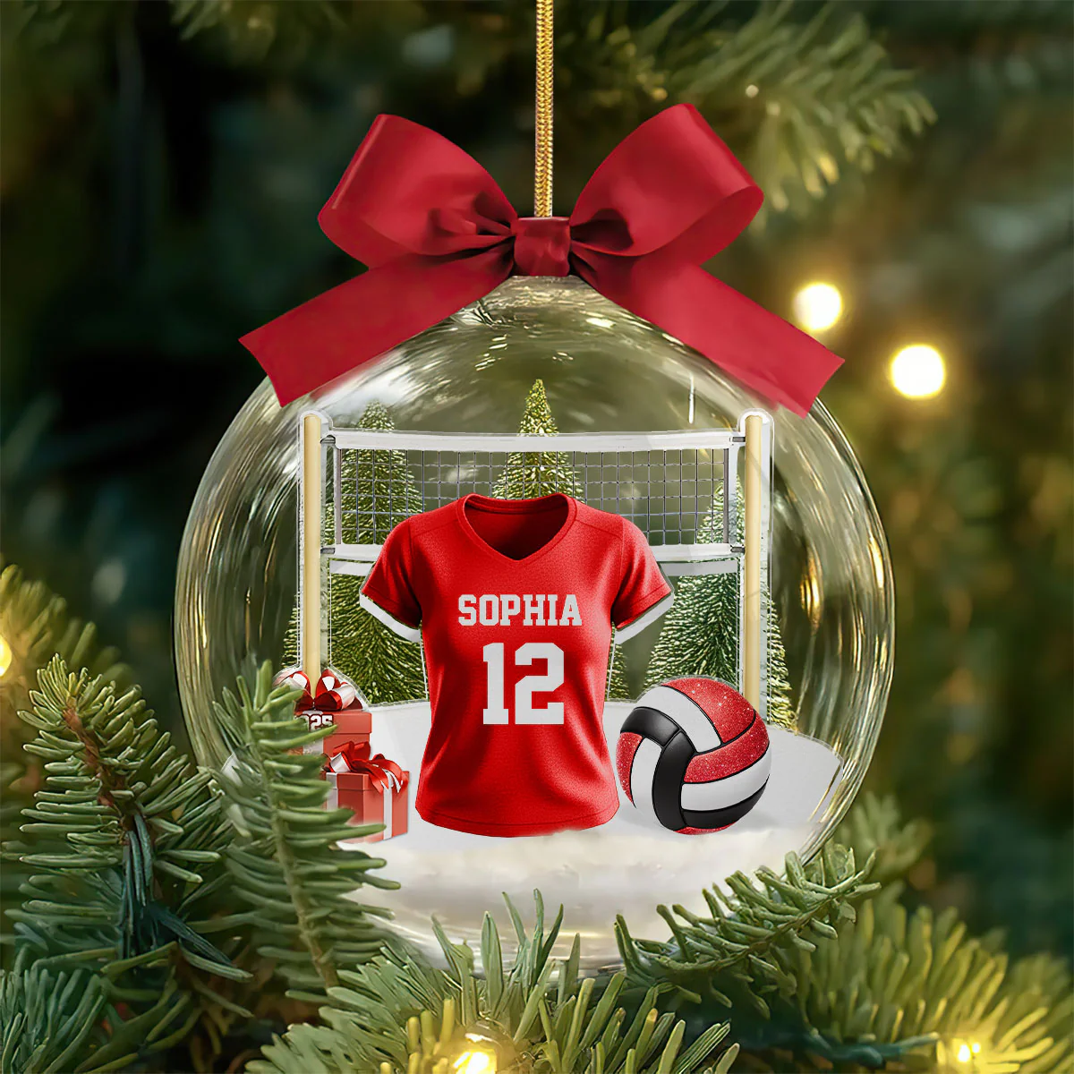 Volleyball Player Uniform - Personalized 3D Acrylic Ball Ornament - Image 4