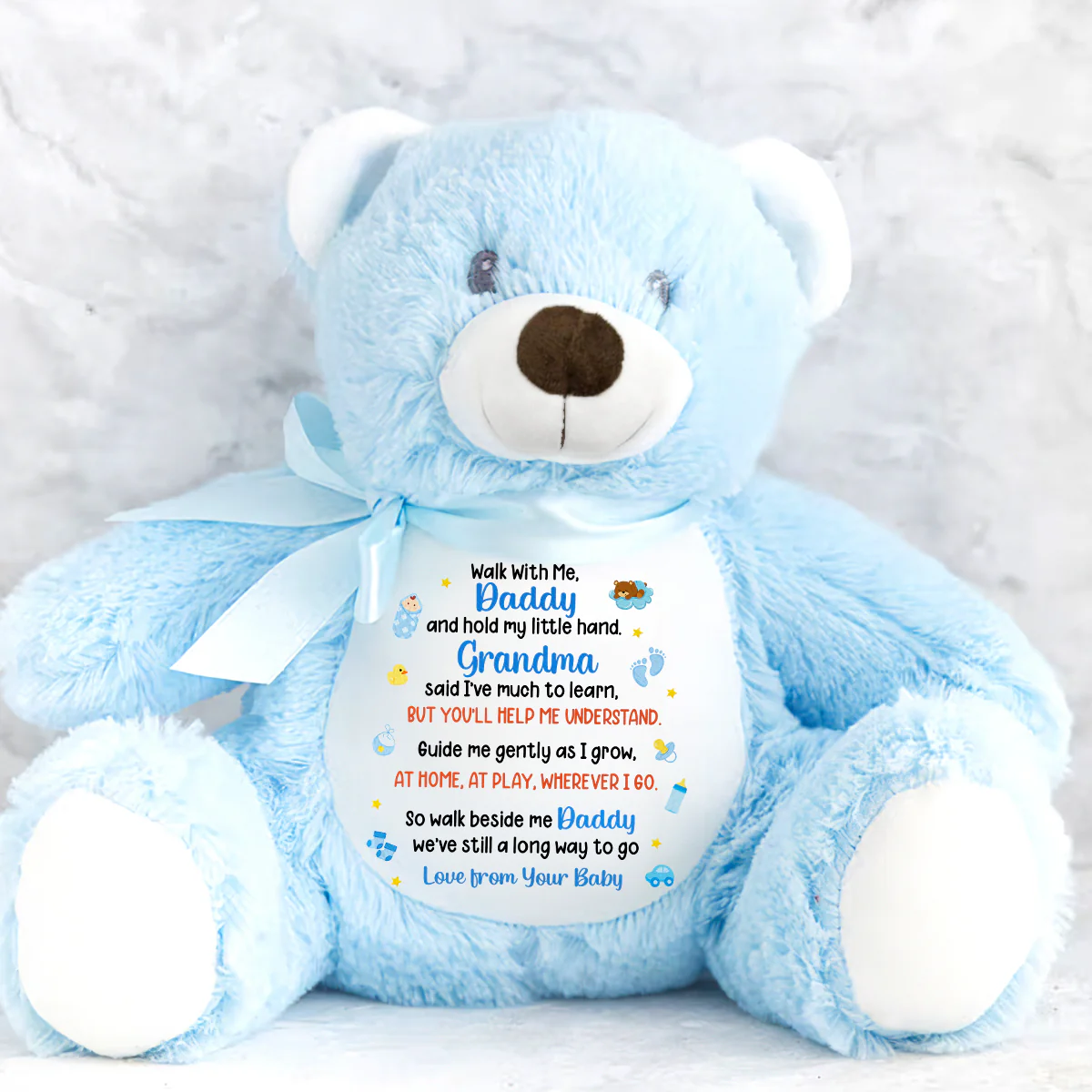 Walk With Me Daddy - Personalized Teddy Bear - Image 4