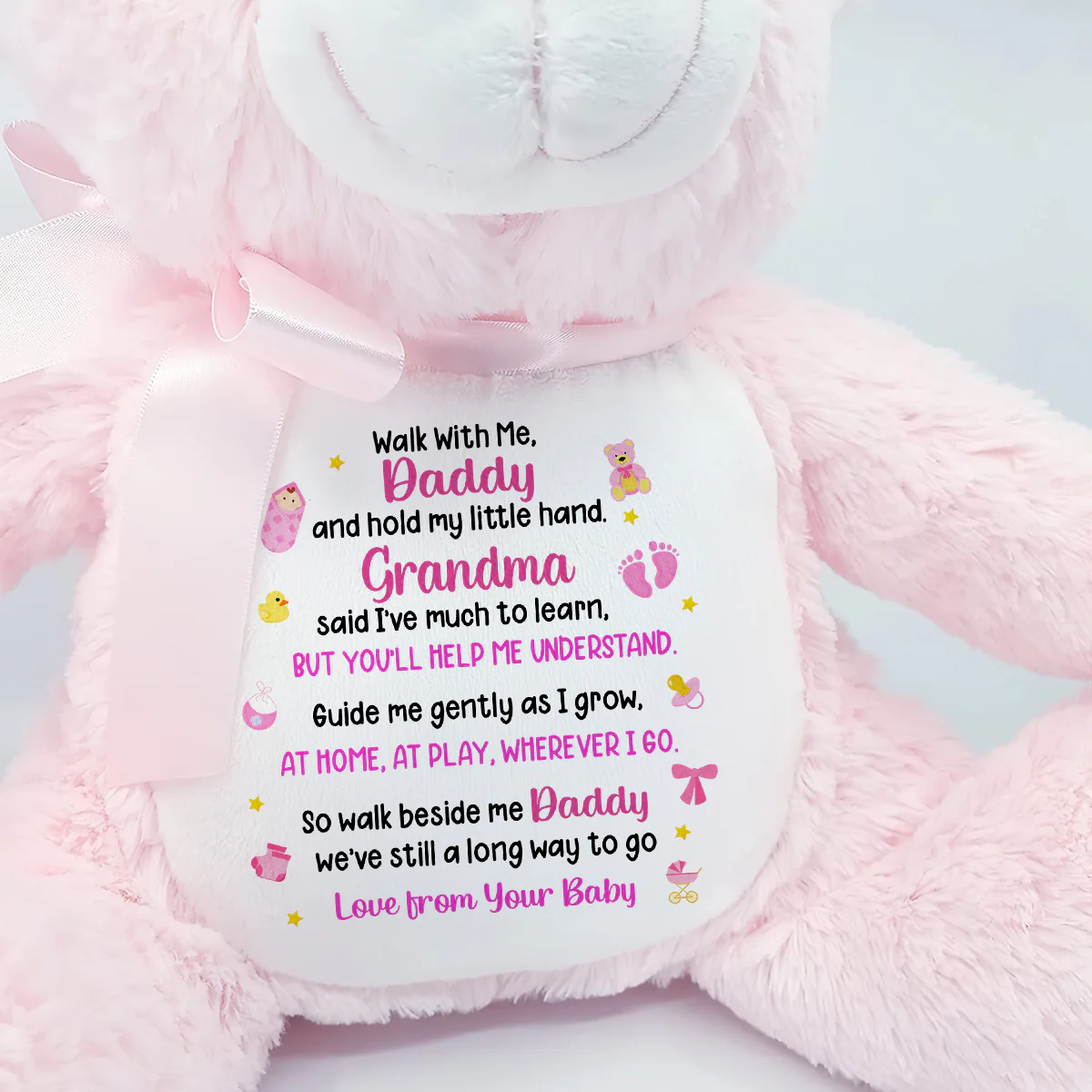 Walk With Me Daddy - Personalized Teddy Bear - Image 5