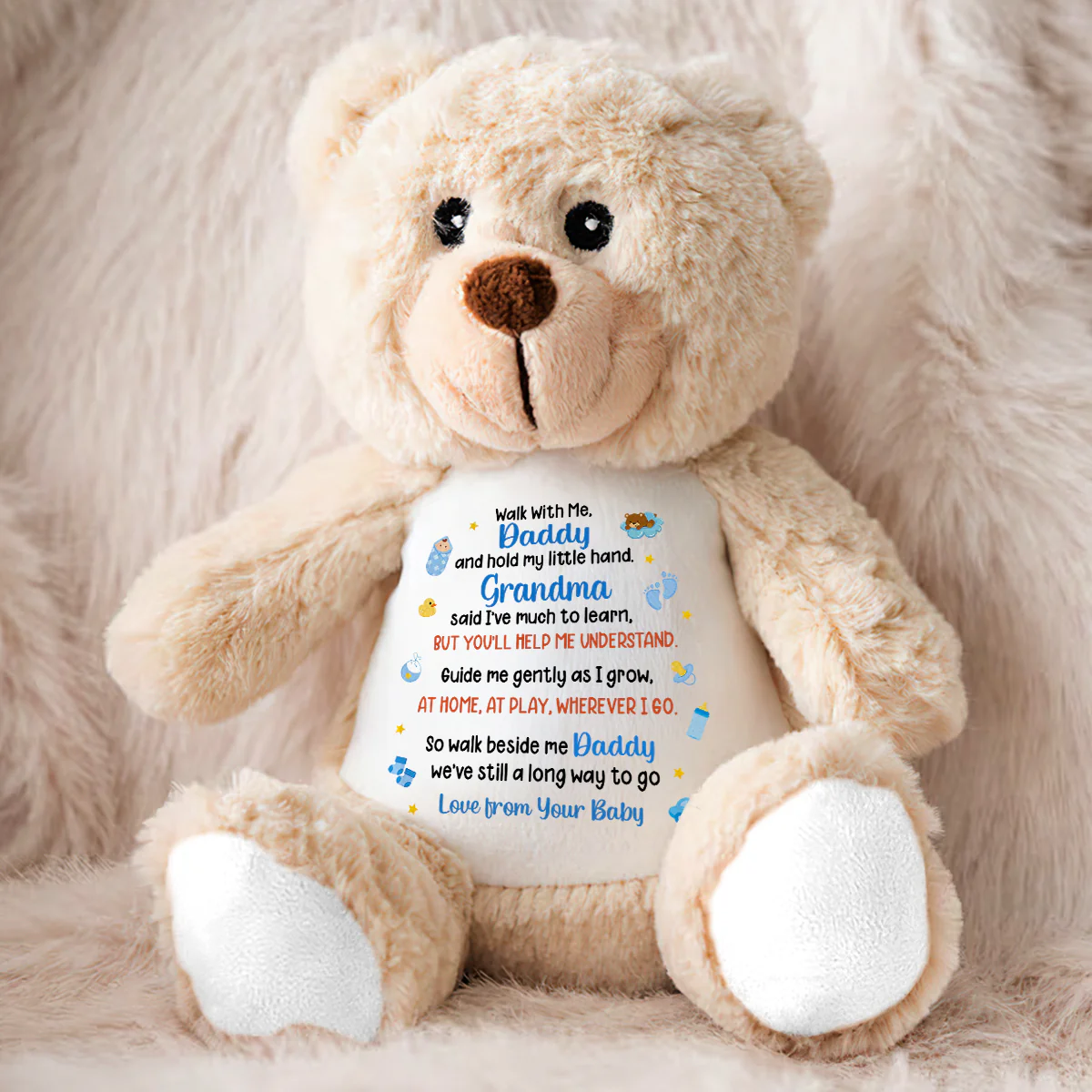 Walk With Me Daddy - Personalized Teddy Bear - Image 6