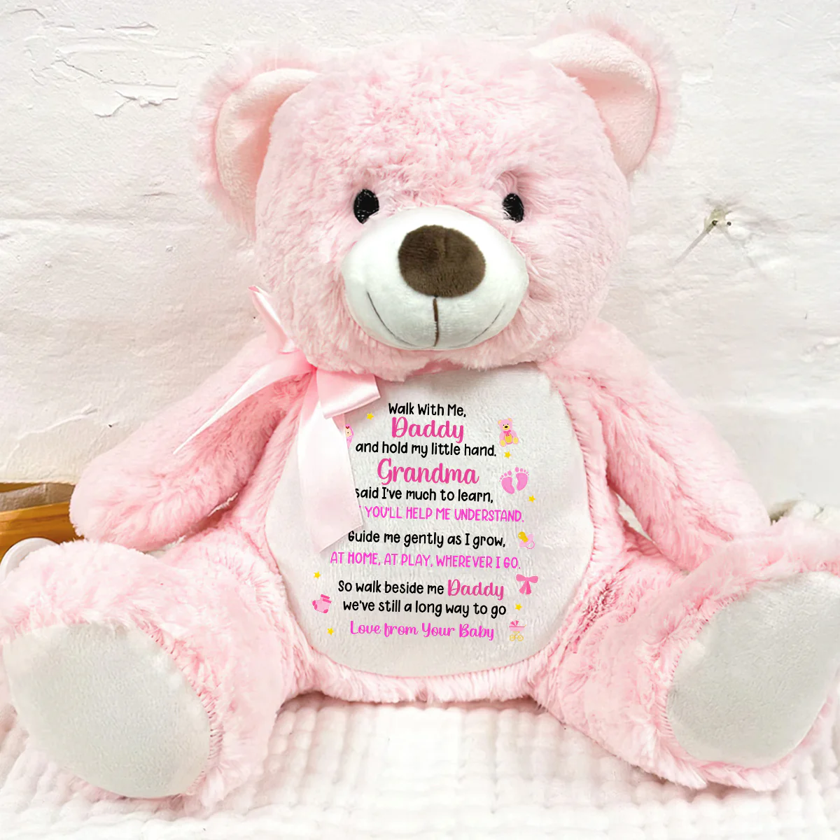 Walk With Me Daddy - Personalized Teddy Bear - Image 7