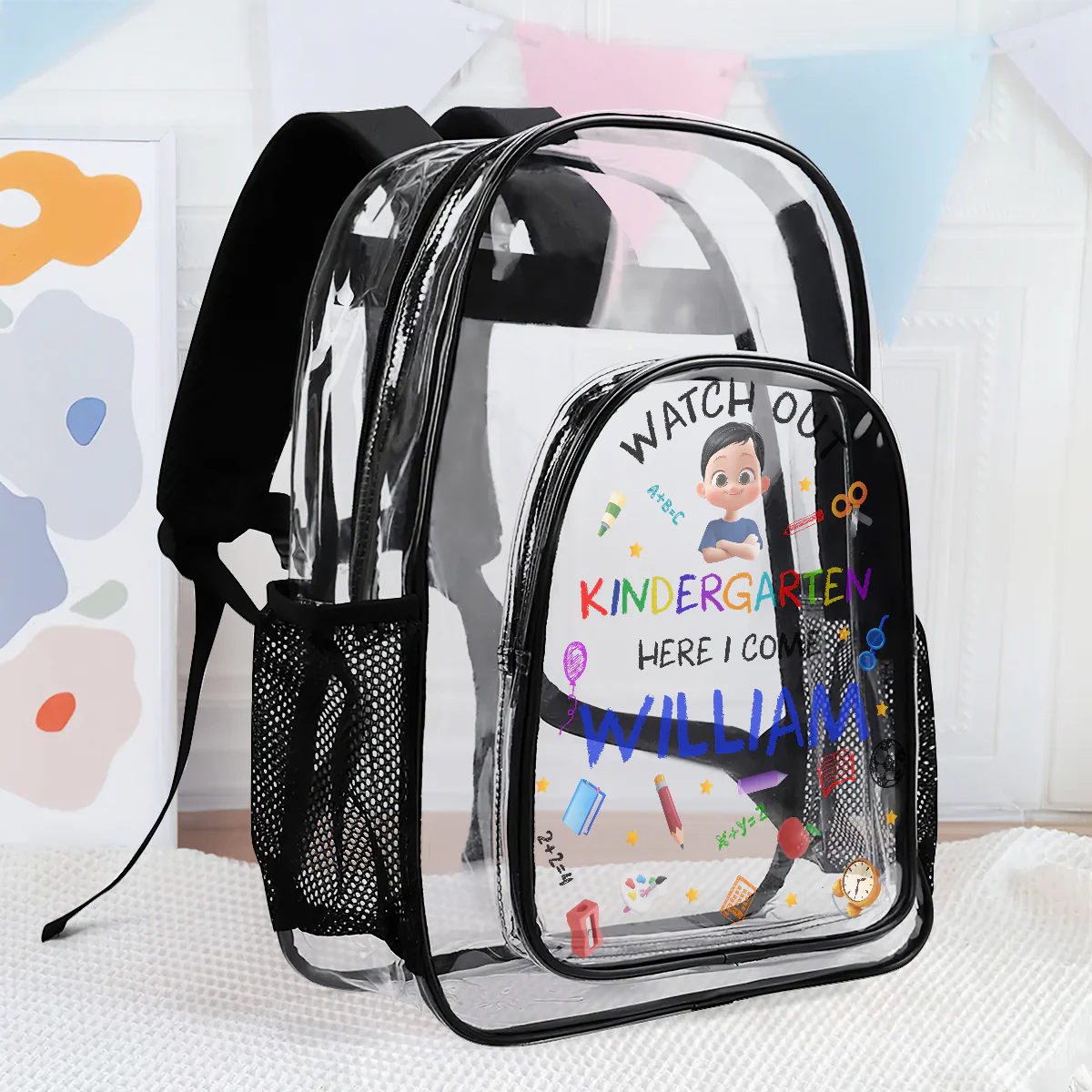 Watch Out Here I Come - Personalized Clear Backpack - Image 2