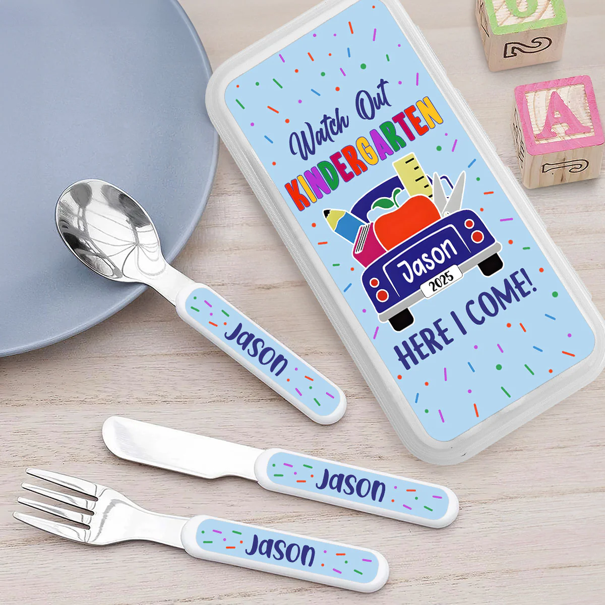 Watch Out Kindergarten Here I Come - Personalized Cutlery Set