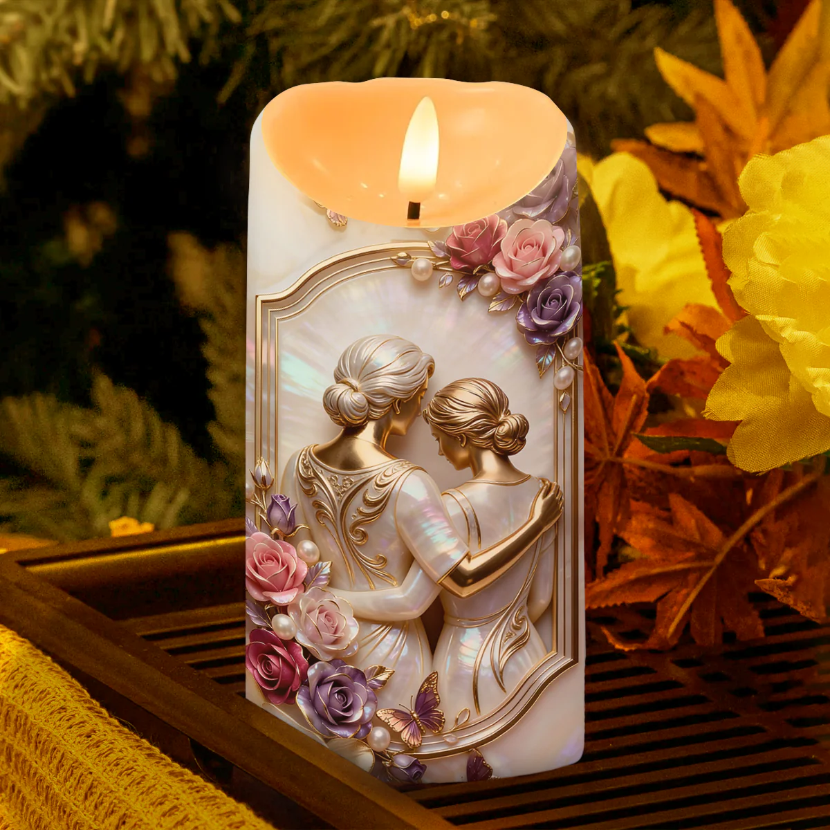 Watching You Become A Mom - Personalized Flameless LED Candle - Image 3