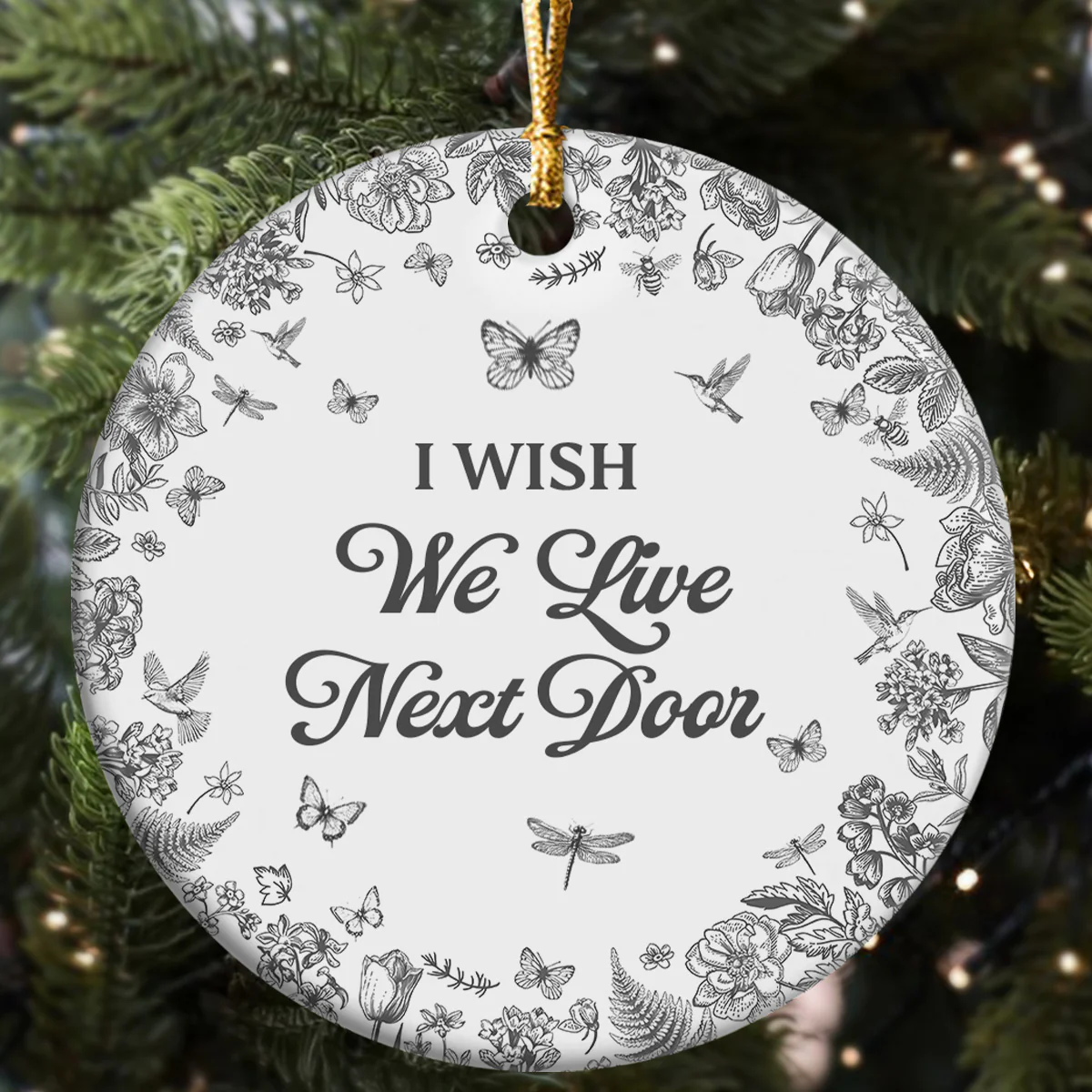 Way Too Many Miles Away - Personalized Round Shaped Ceramic Ornament - Image 7