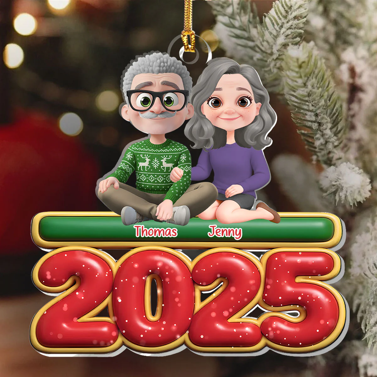 We And Our Kids - Personalized 1-Layer Acrylic Ornament - Image 6