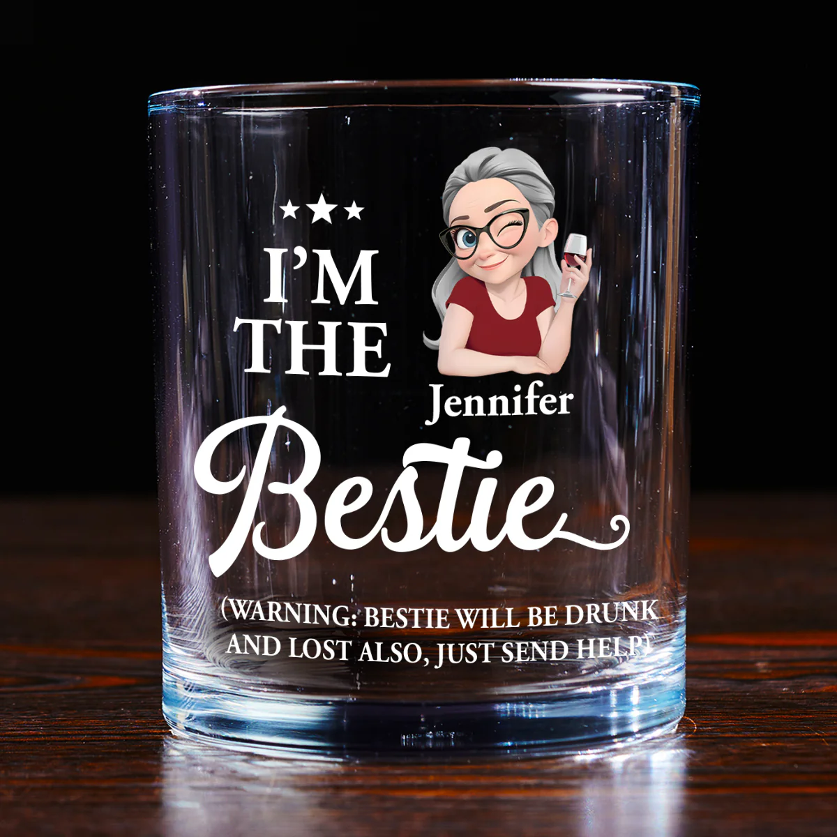 We Are Drunk Together - Personalized Round Whiskey Glass - Image 2