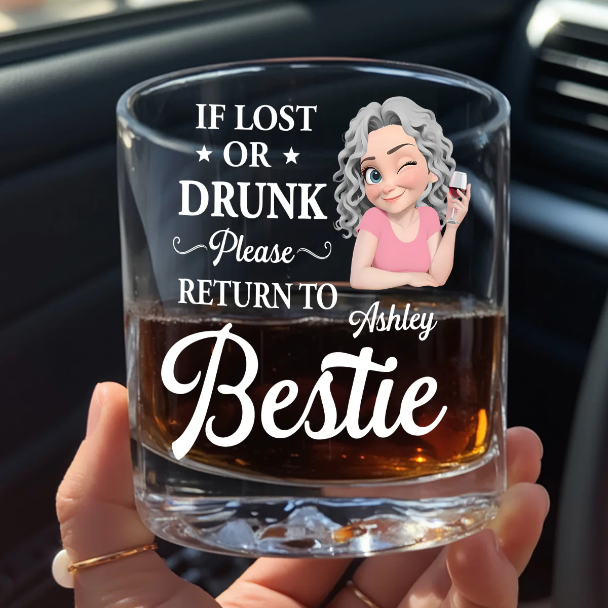 We Are Drunk Together - Personalized Round Whiskey Glass - Image 7