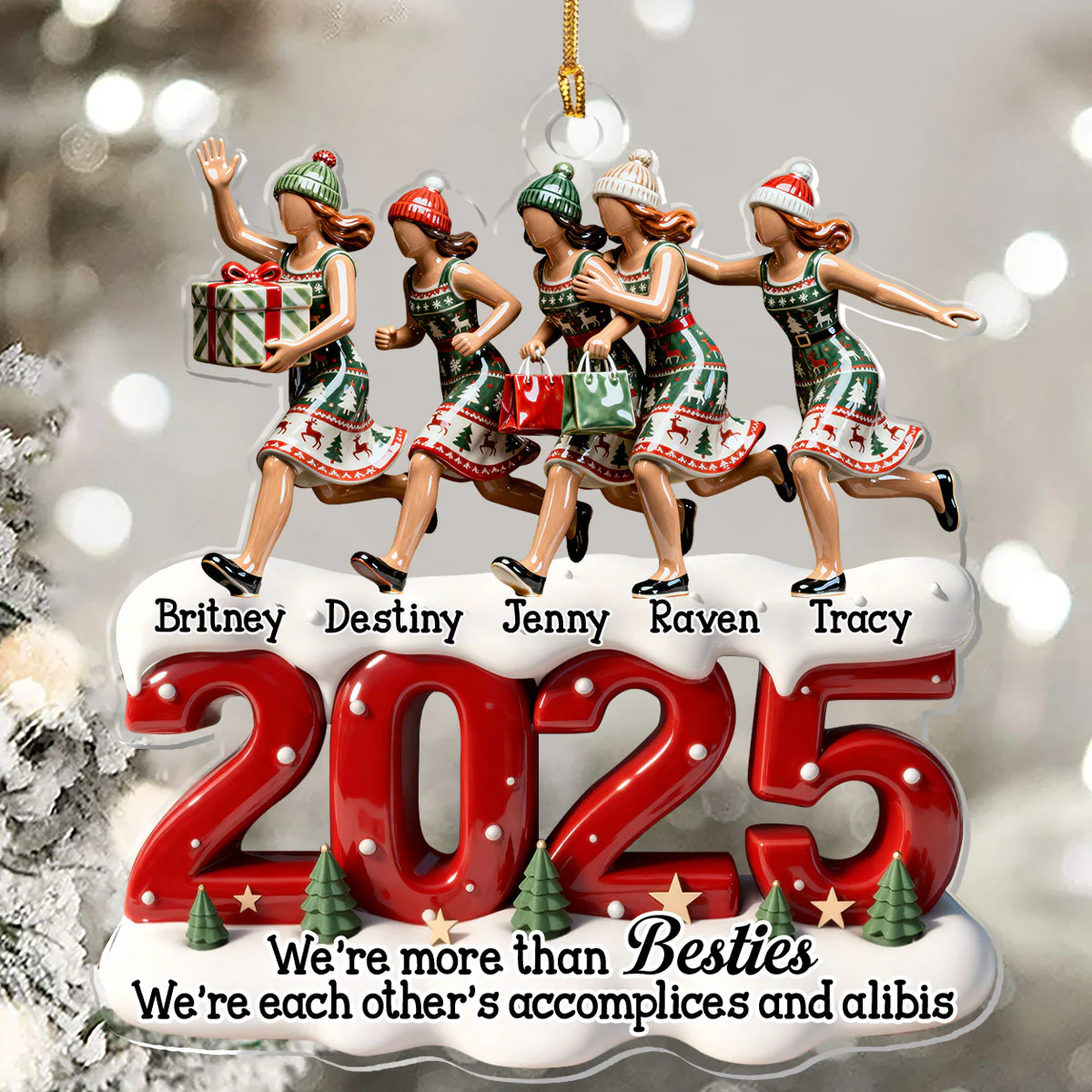 We Are More Than Besties - Personalized 1-Layer Acrylic Ornament - Image 5