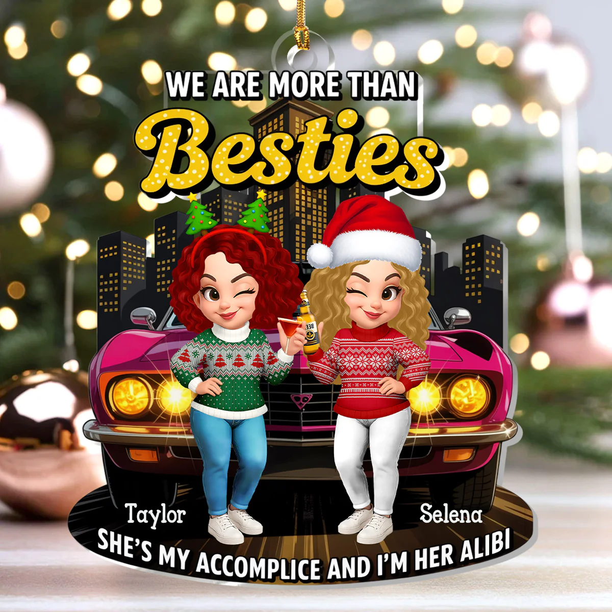 We Are More Than Besties - Personalized 1-Layer Acrylic Ornament - Image 5