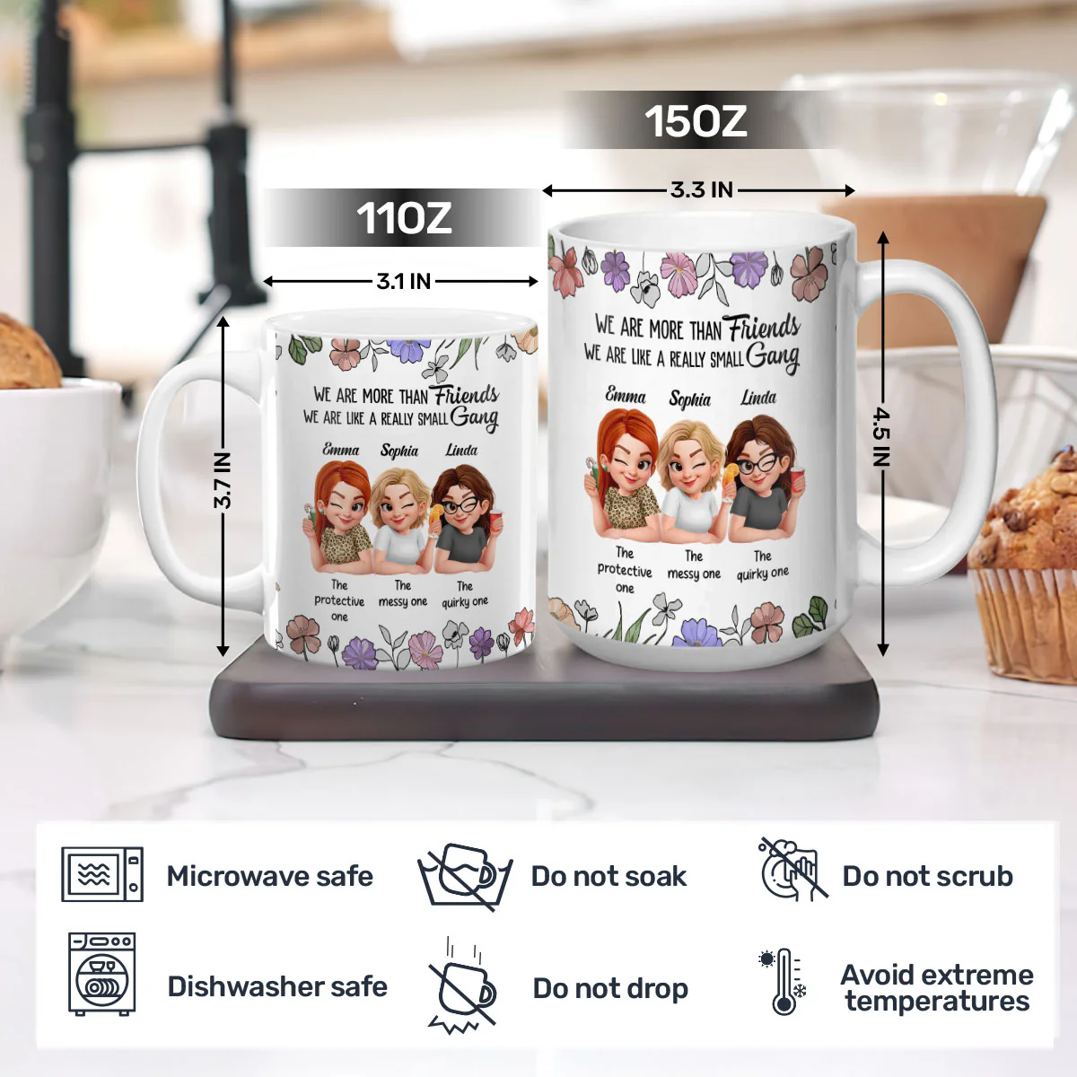 We Are More Than Friends We Are Like A Really Small Gang - Personalized Ceramic Coffee Mug - Image 5