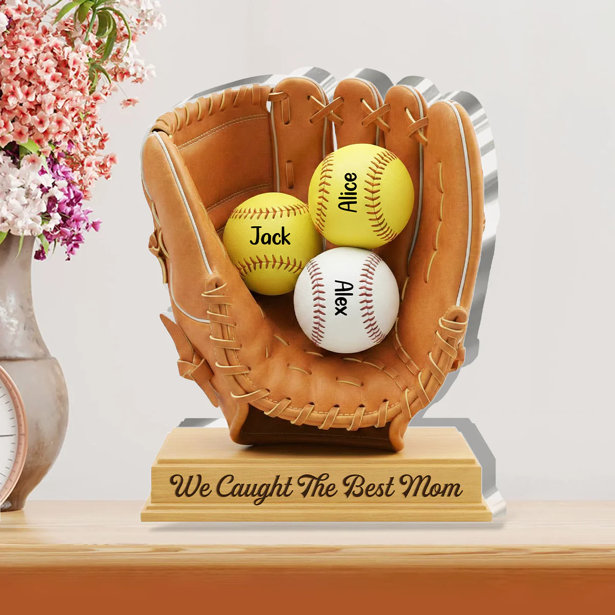 We Caught The Best Mom - Personalized Custom Shaped Acrylic Plaque - Image 2