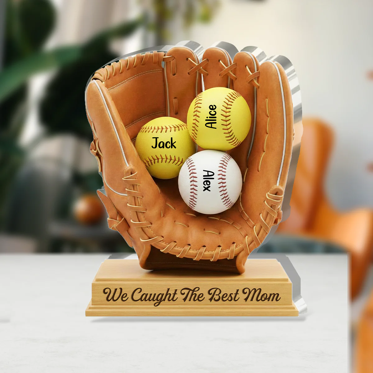 We Caught The Best Mom - Personalized Custom Shaped Acrylic Plaque - Image 3