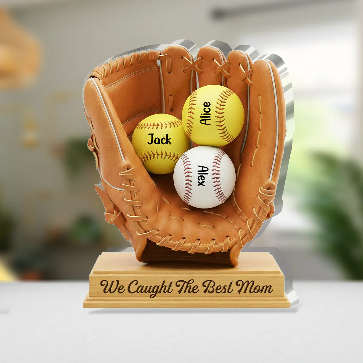 We Caught The Best Mom - Personalized Custom Shaped Acrylic Plaque - Image 4