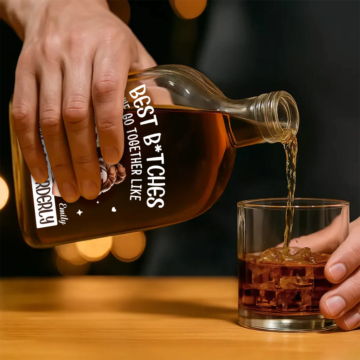 We Go Together Like Drunk And Disorderly - Personalized Whiskey Bottle - Image 3
