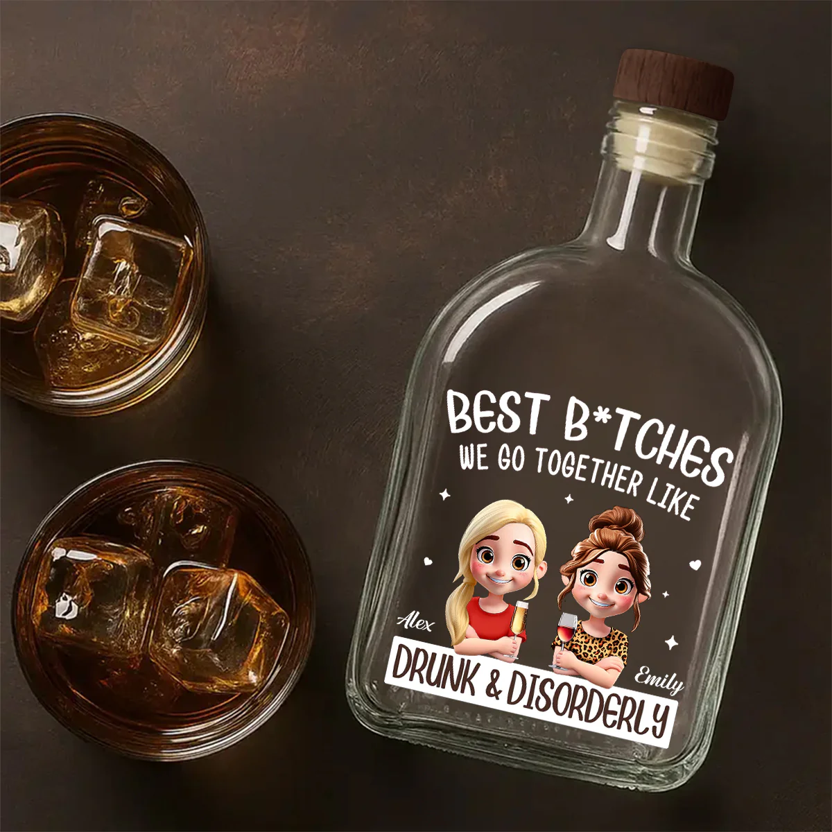 We Go Together Like Drunk And Disorderly - Personalized Whiskey Bottle - Image 4