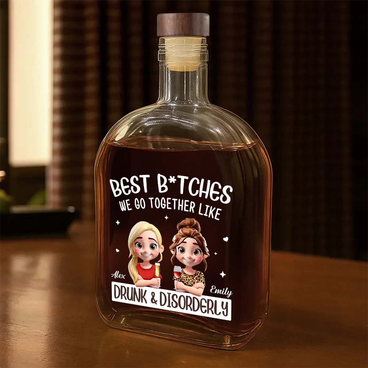 We Go Together Like Drunk And Disorderly - Personalized Whiskey Bottle - Image 5