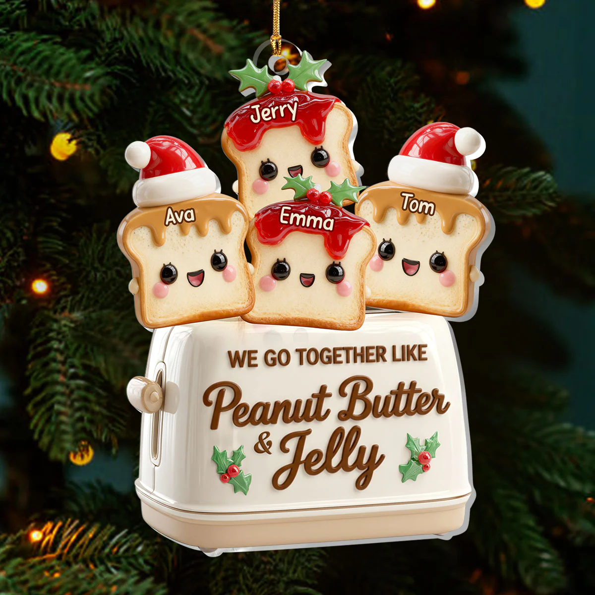 We Go Together Like Peanut Butter And Jelly Ver 2 - Personalized 1-Layer Acrylic Ornament - Image 3