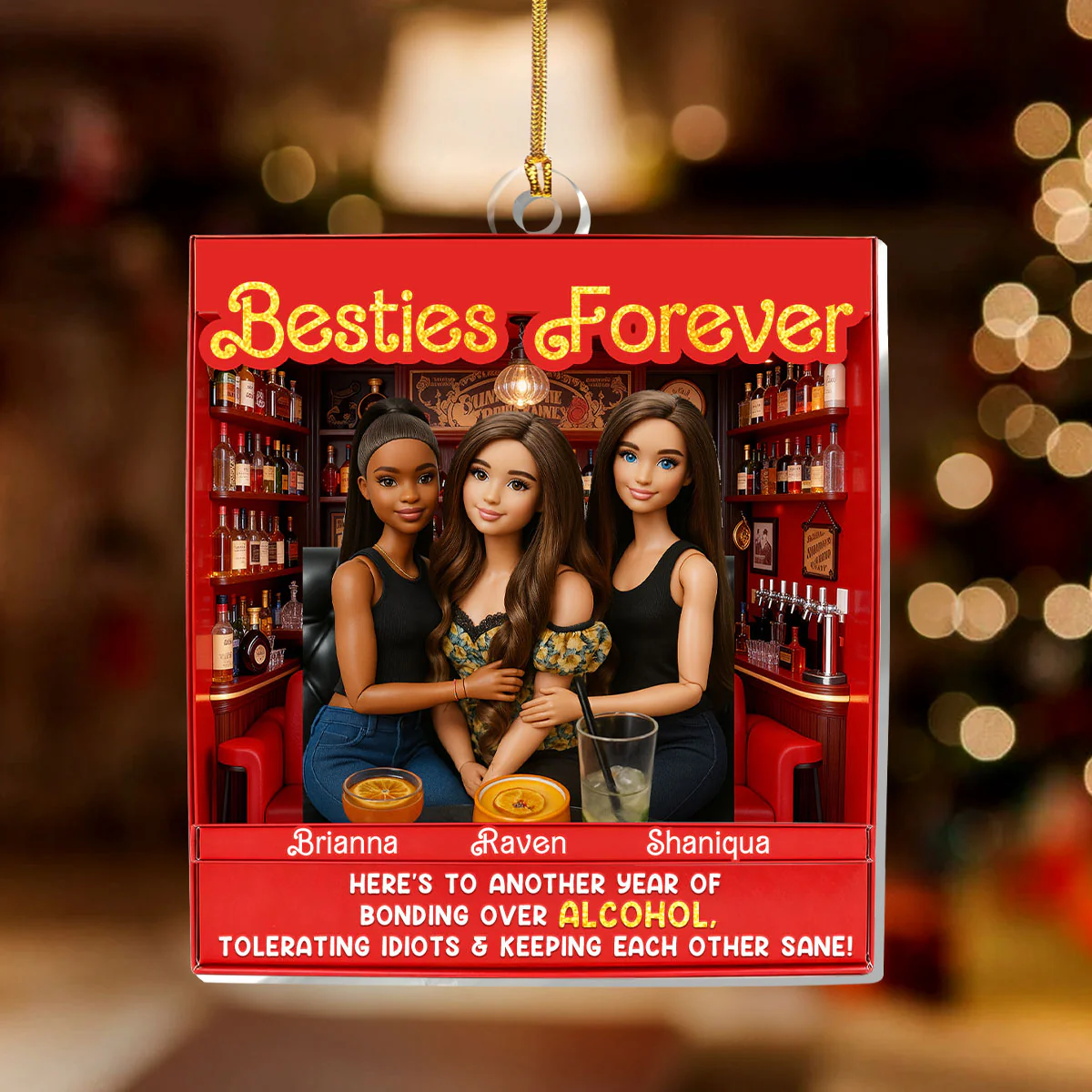 We Keep Each Other Sane  - Personalized 1-Layer Acrylic Ornament - Image 2