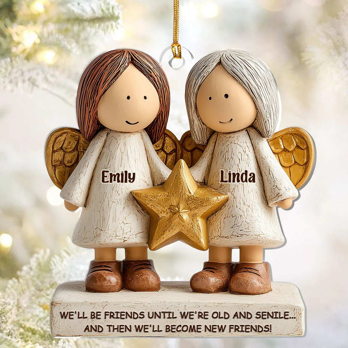 We'll Be Friends Until We're Old And Senile - Personalized 1-Layer Acrylic Ornament