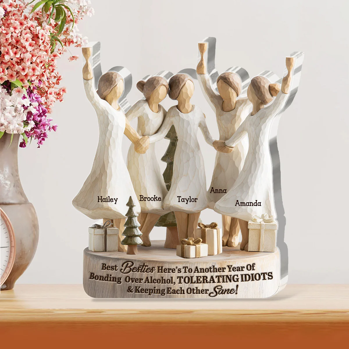 We'll Be Friends Until We're Old And Senile - Personalized Custom Shaped Squared Acrylic Plaque - Image 3