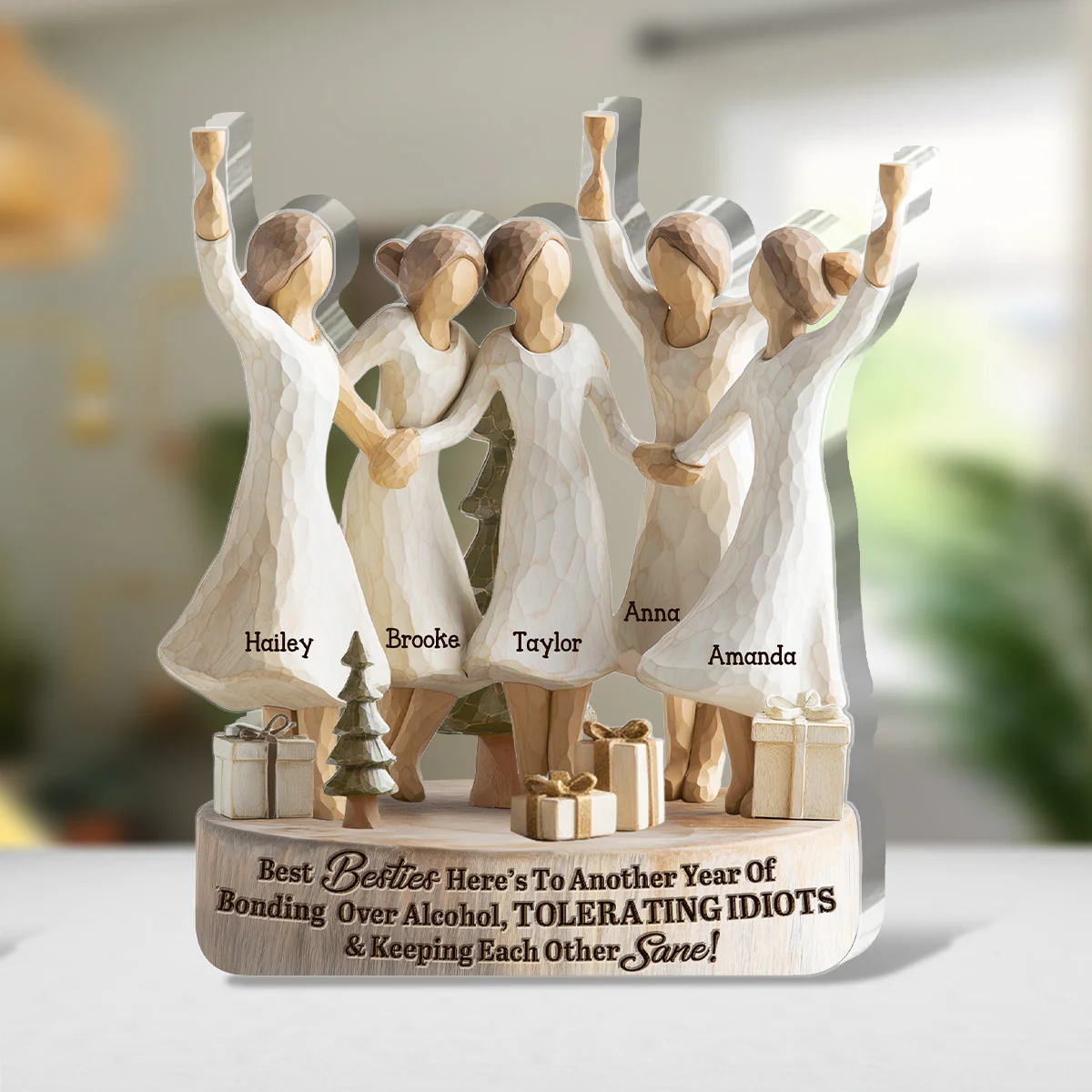 We'll Be Friends Until We're Old And Senile - Personalized Custom Shaped Squared Acrylic Plaque - Image 5