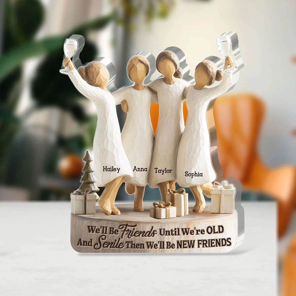 We'll Be Friends Until We're Old And Senile - Personalized Custom Shaped Squared Acrylic Plaque - Image 6