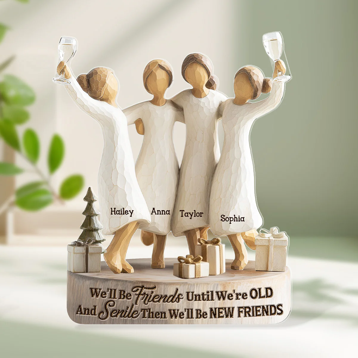 We'll Be Friends Until We're Old And Senile - Personalized Custom Shaped Squared Acrylic Plaque - Image 7
