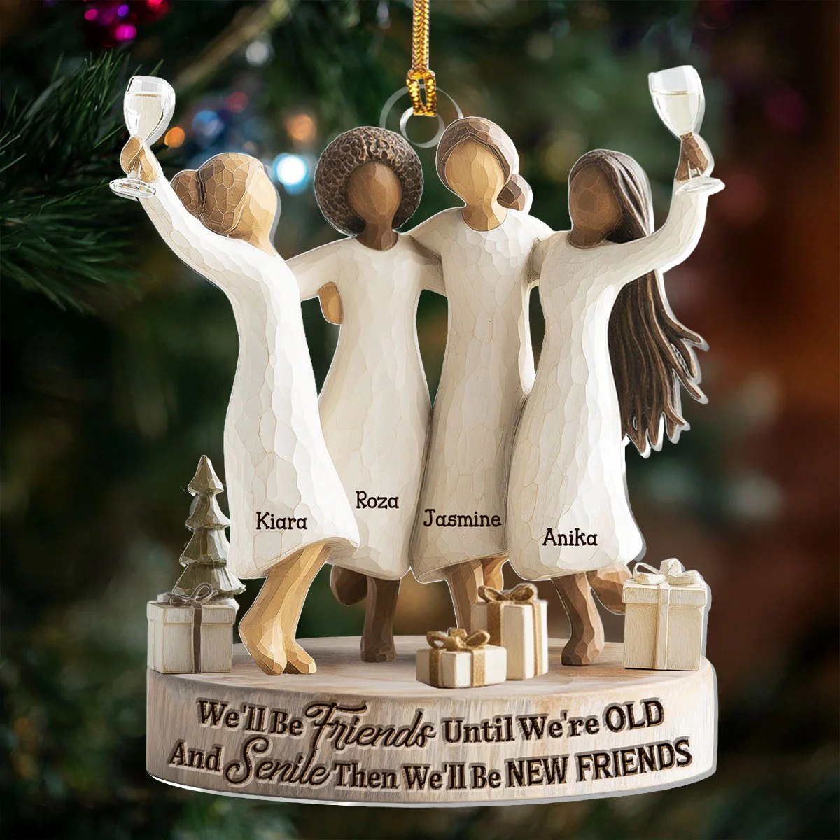 We'll Be Friends Until We're Old And Senile Ver 2 - Personalized 1-Layer Acrylic Ornament