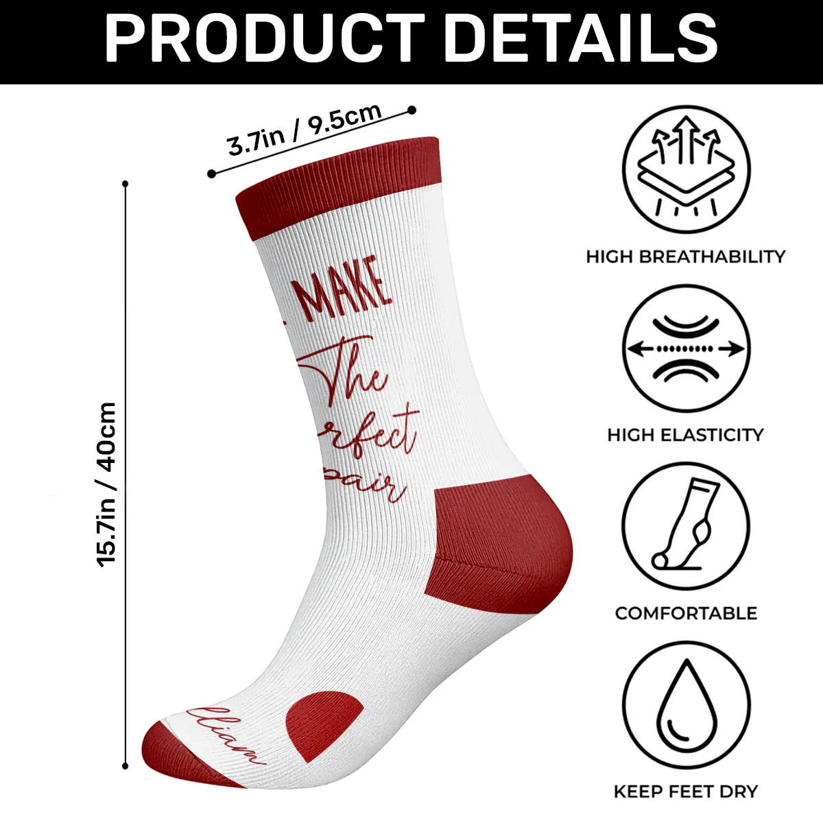 We Make The Perfect Pair - Personalized Custom Socks - Image 5