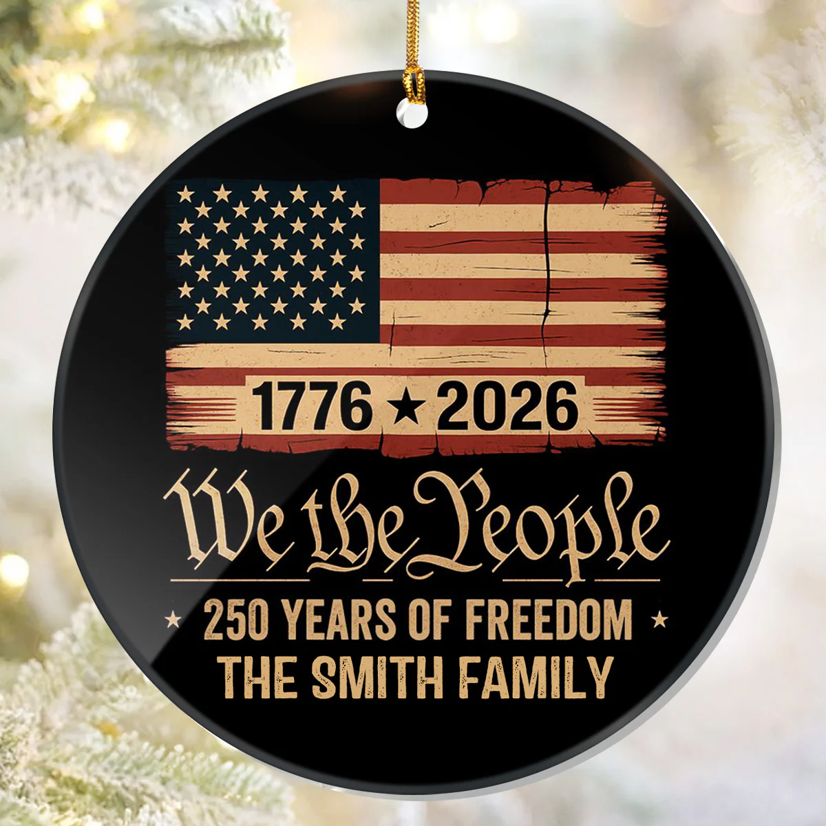We The People - Personalized 1-Layer Acrylic Ornament - Image 2
