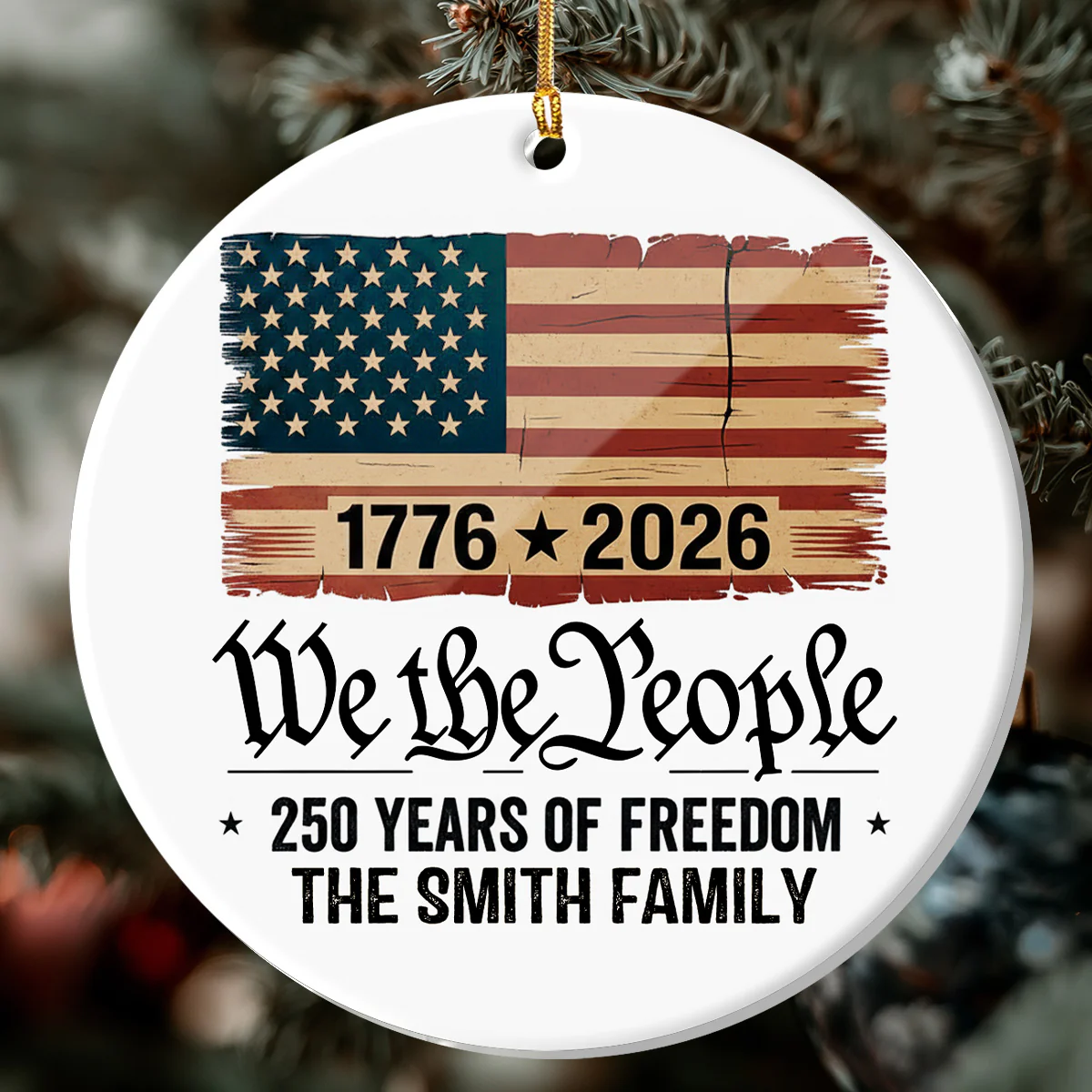 We The People - Personalized 1-Layer Acrylic Ornament - Image 3